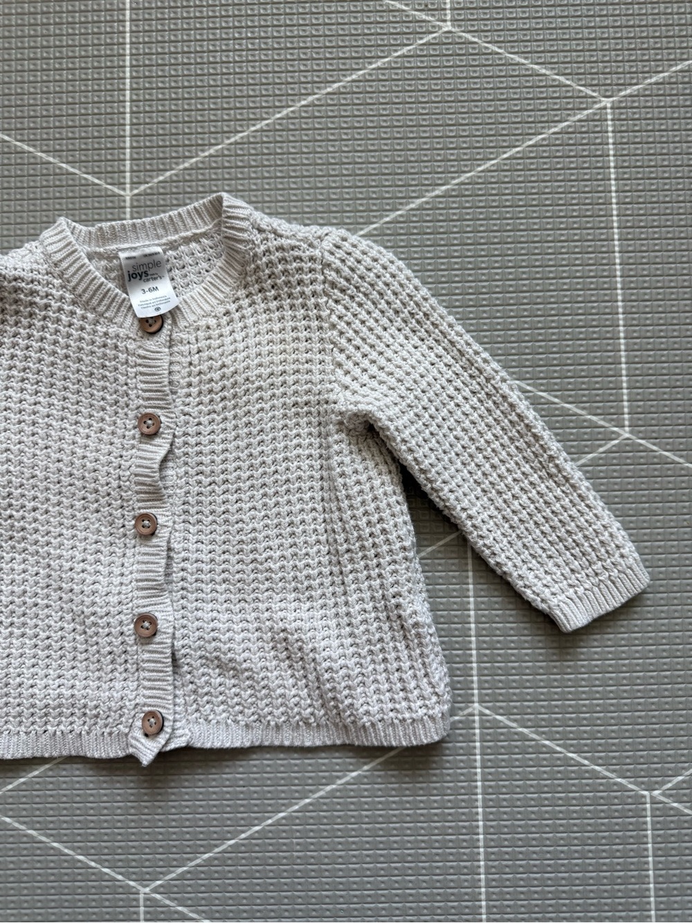 Carters|Baby gender neutral gray button down knit cardigan,closet staple 3-6M•